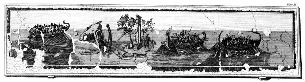 Battaglia navale romana, da un antico dipinto di Ercolano
